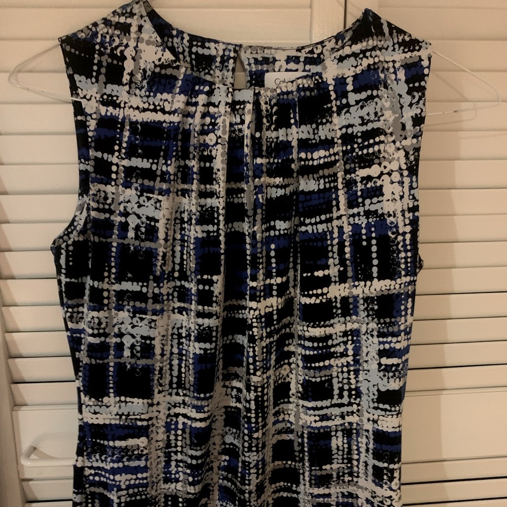 Calvin Klein Womens blue business pleated top